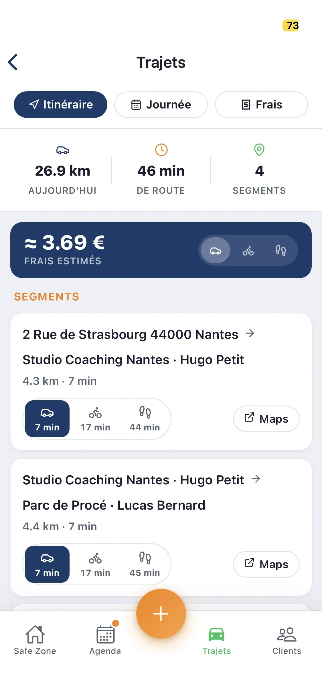 Suivi des trajets dans NestPulse